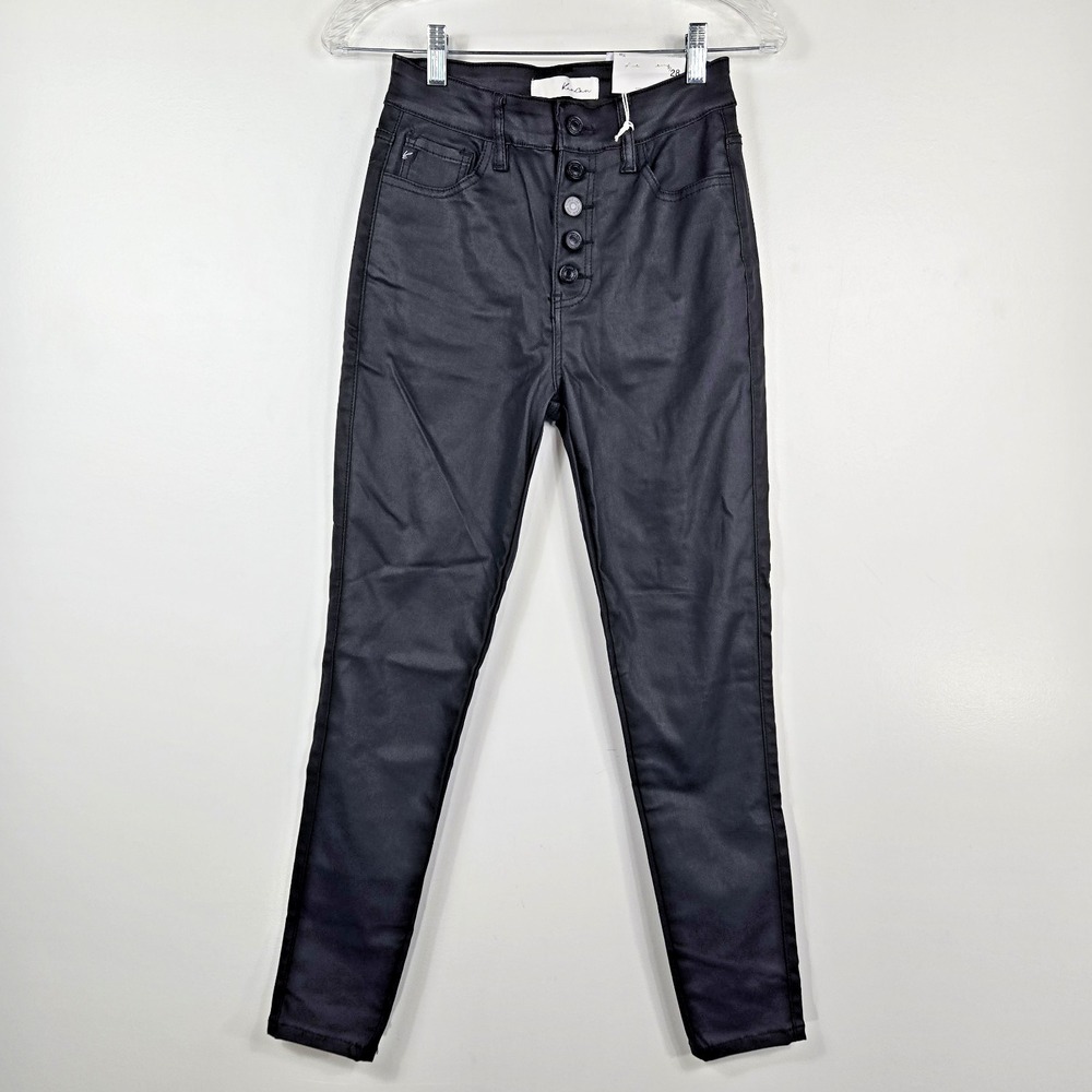 KanCan Womens Size 9/28 Black High Rise Ankle Skinny Button Fly Pants New